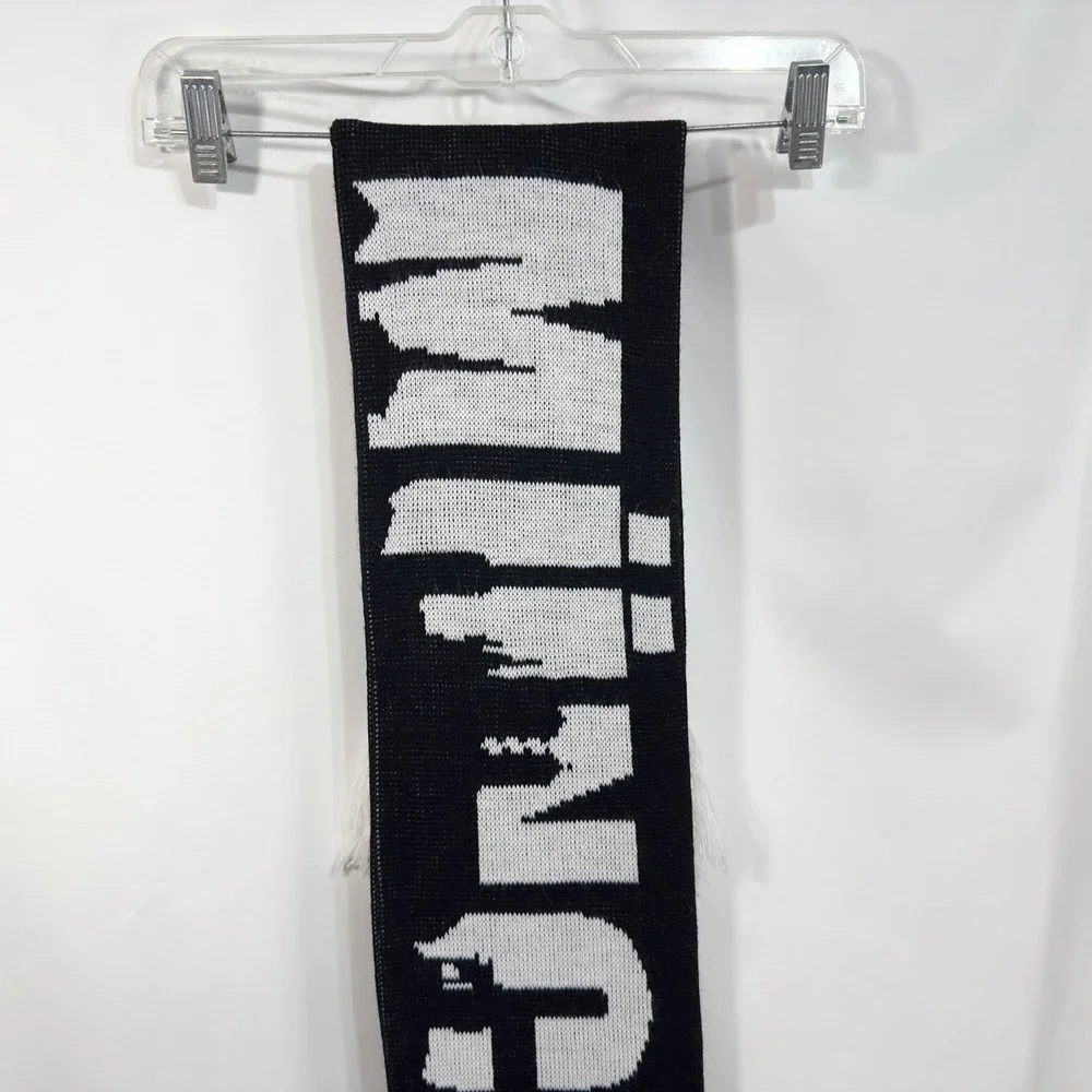 FC Bayern Munchen Scarf Soccer Football Fan Knit Black White Banner Germany‎